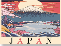 富士山と桜の朝焼け