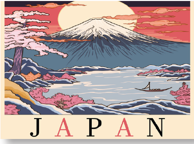 富士山と桜の朝焼け